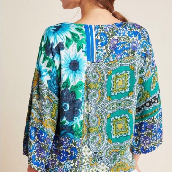 NWT Anthropologie ellery mixed print blouse - Picture 4 of 6